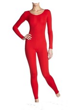 Red COTTON blend Catsuit NEW Long SLEEVE UNITARD leotard w/legs grt 4 elastigirl