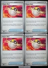 Lot 4 Cartes Pokemon HYPER BALL 196/198 Ecarlate et Violet EV1 SV1 FR NEUF