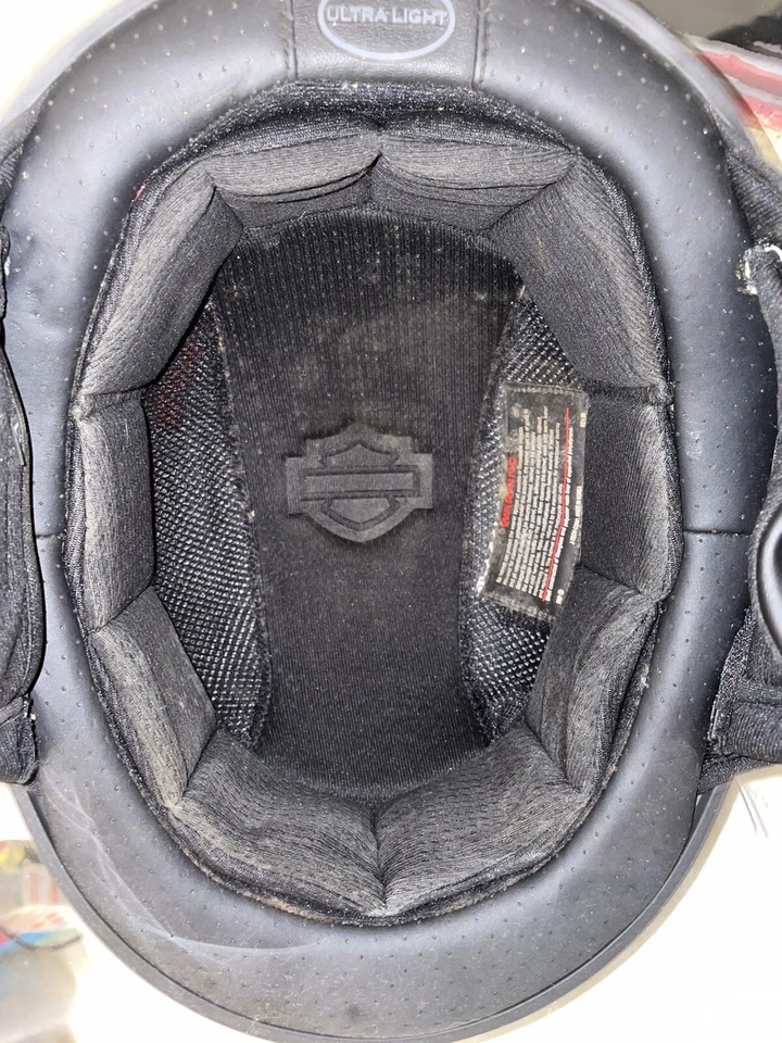 Harley Davidson Aura Ultra-light J02 1/2 Helmet 2 Helmets For Sale - Image 4 of 4