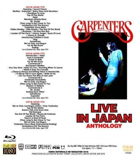 CARPENTERS / LIVE IN JAPAN ANTHOLOGY (1Blu-ray) | eBay