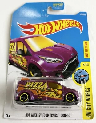 2015 Hot Wheels HW City Works 6/10 Pizza Express Ford Transit Connect #143 Van - Image 1 of 4