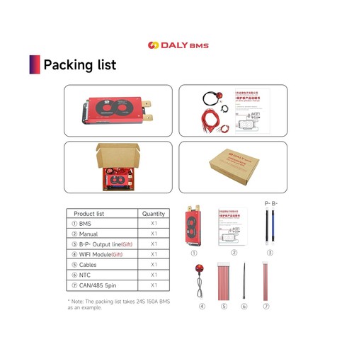 DALY Smart BMS 4S-16S 40A-500A with WiFi Module and CAN 485 Communication Pro... - 第 7/7 張圖片
