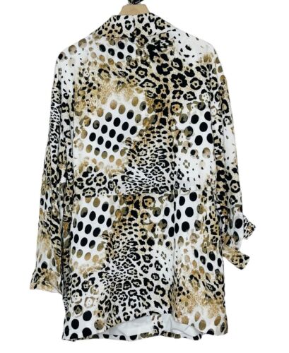 Chicos Animal Print Utility Jacket Size 4/XXL 20/22 Pockets Long Sleeve - Picture 2 of 5
