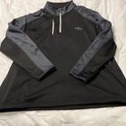 Callaway Quarter Zip Tech Pullover Polyester XXL (2 XL) w/ Pockets Caviar Golf
