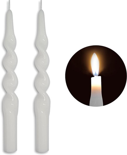 Taper Dinner Candles Sticks Dripless Unscented Spiral Candle Candlesticks Decor - Picture 8 of 38