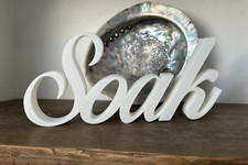 Soak Sign Word Bathroom Hot Tub Pool Bath Letters Ornament FreeStanding