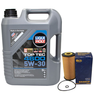 Motoröl Set 5W-30 5 Liter + Ölfilter SH 4083 P für Hyundai Grand Santa Fé