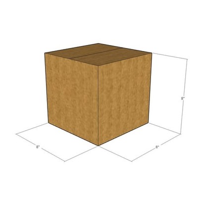 75 8x8x8 Kraft Brown Corrugated Shipping Boxes Multi-Depth 48 ECT Double-Wall