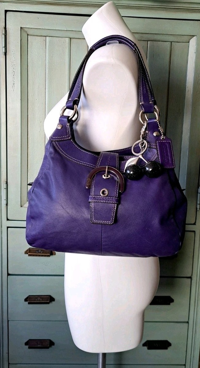 Coach Y2k Lynn Soho Hobo Shoulder Bag Purple Leather w