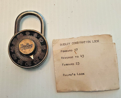 Vintage Working Dudley Combination Pad Lock Chicago IL W