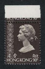 Queen Elizabeth II 90c Partial Print! Hong Kong 1975 MNH SG#321c