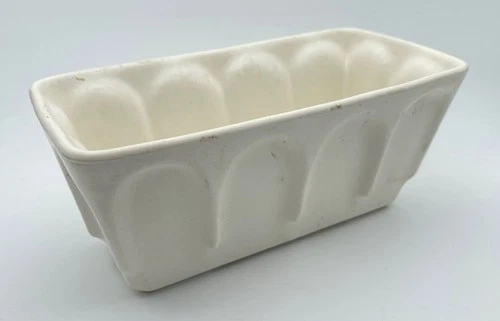 Hull Pottery Planter Cream White  Ceramic Vintage F12 Made USA Dish