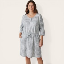 Haven Well Within Organic Cotton Interlock Striped Soft Dress XXL Drawstring