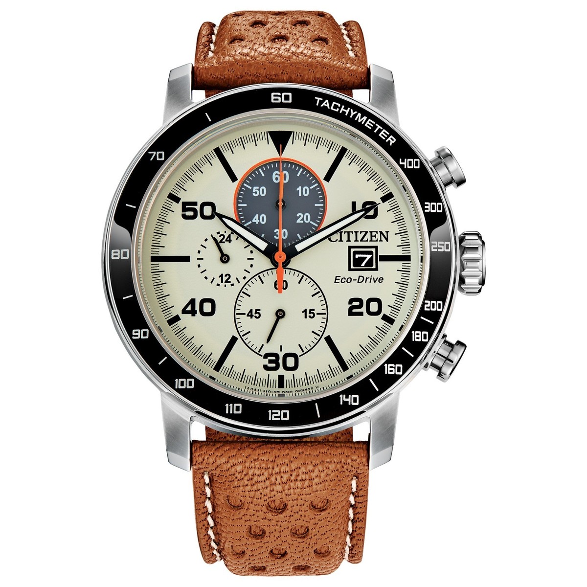 Citizen Men's Brycen Chronograph Brown Leather Eco-Drive Watch
