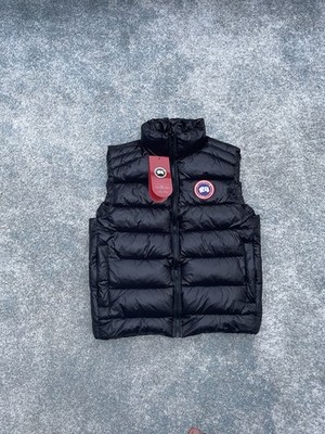 Canada Goose Herren Steppweste S Schwarz Nylon Stehkragen Vollzip Logo-Patch rep