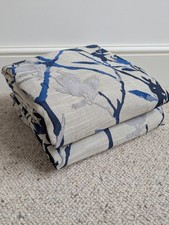 Dunelm Curtains W168 x L182 cm Blue Zen Jacquard Pencil Pleat Tiebacks