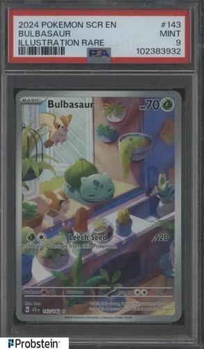 2024 Pokemon SCR EN Illustration Rare #143 Bulbasaur PSA 9 MINT