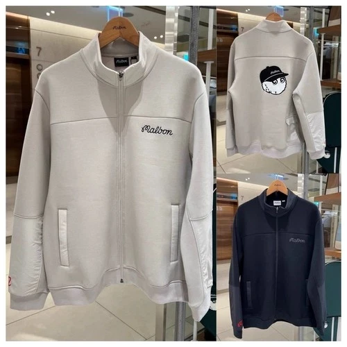 2026 Malbon Golf Men Stand Collar Zip Jacket Casual Fleece Sweatshirt Coat Sport - product listing photo