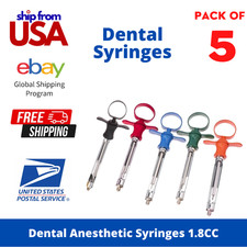 Dental Anesthetic Self Aspirating Syringes 1.8ml Auto Passive Syringe Set of 5