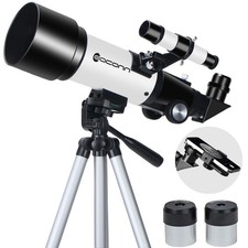 70mm Refractor Telescope for Kids  Adults - 400mm Focus, AZ Mount, Moon  Lands
