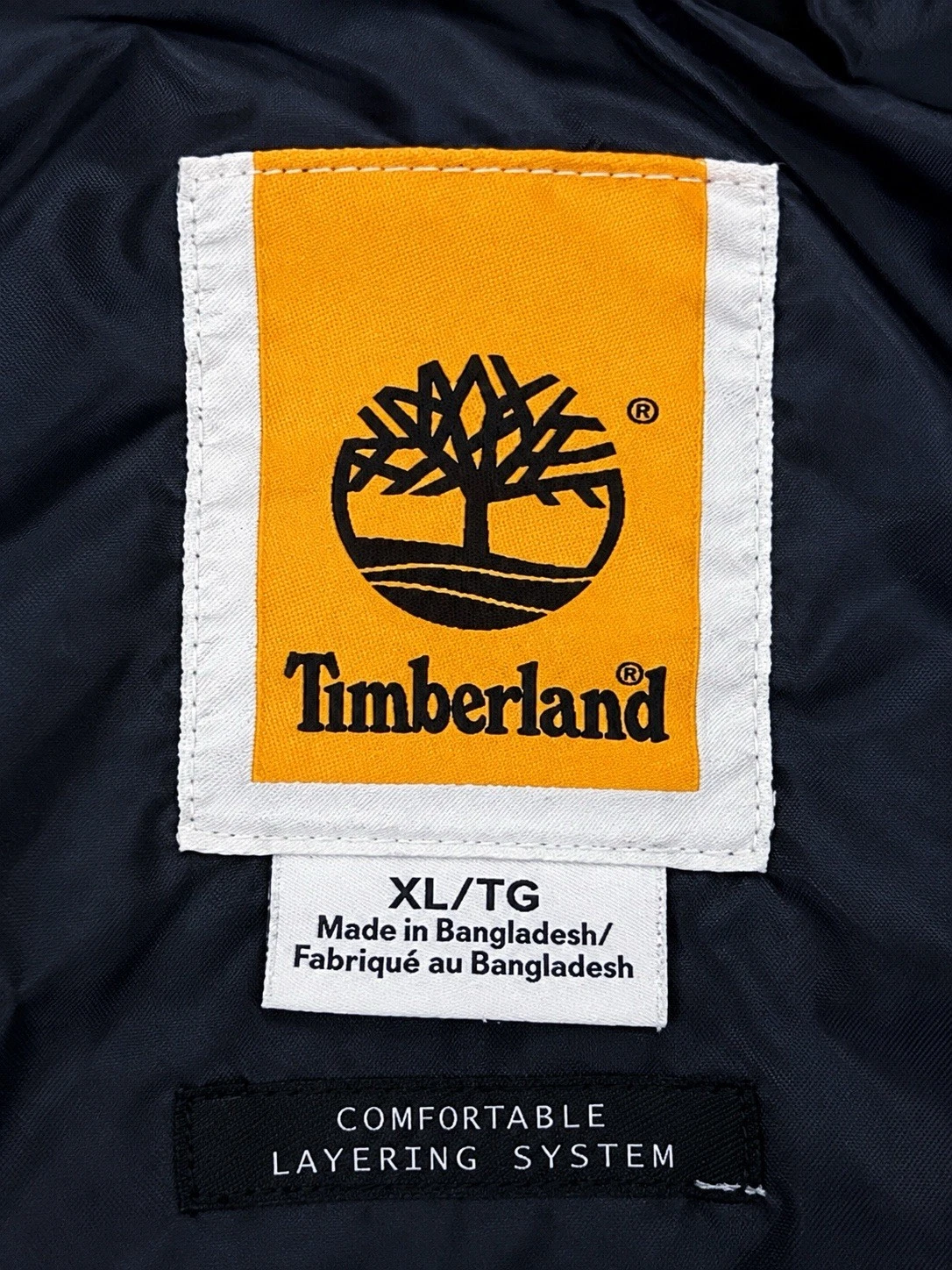 Timberland Mens XL Navy Blue Utility Field Jacket 4 Pocket Zip Snap Lined Coat - product detail image 4