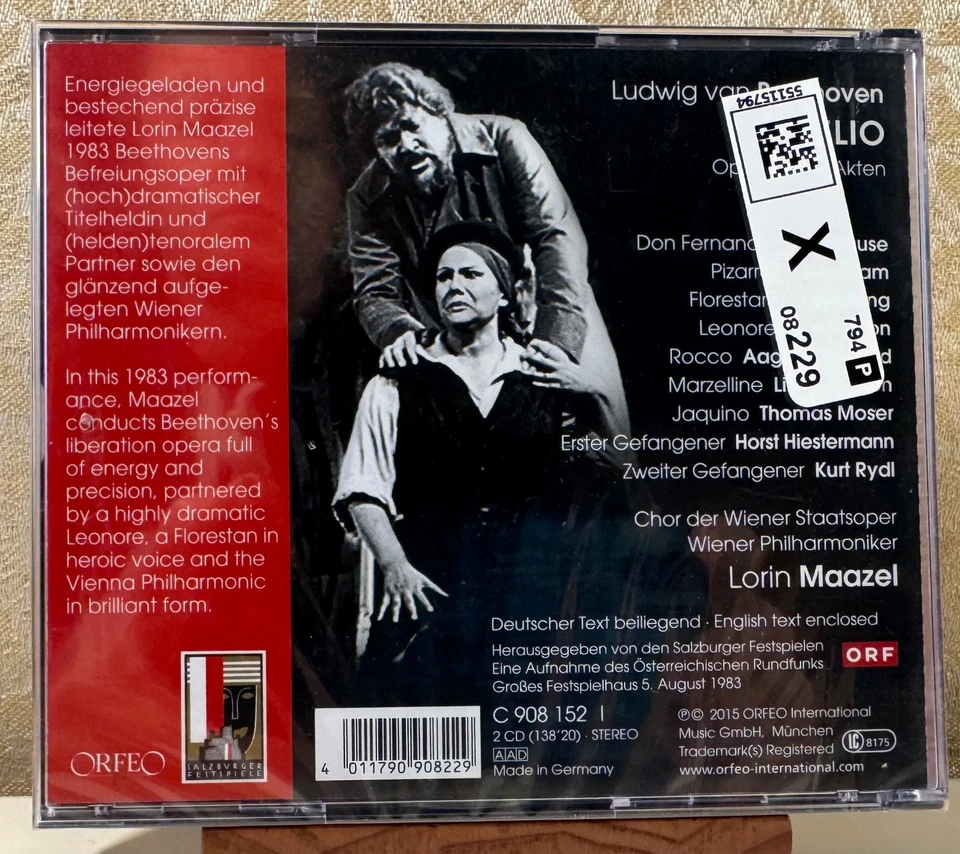 Beethoven: Fidelio: Beethoven, Marton, Watson, King, Adam, Rydi (CD) -NEW SEALED - Image 2 of 2