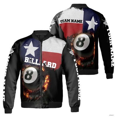 Personalized Texas Player Love Billard Bomber Jacket S-5XL