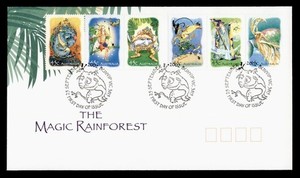 DR WHO 2002 AUSTRALIA FDC MAGIC RAINFOREST STRIP R80017
