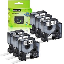 6PK Compatible Dymo D1 Label Tape 45013 Black on White 1/2 Inch x 23 Ft 280 360D