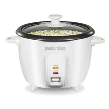 Proctor Silex Rice Cooker & Food Steamer, 10 Cups Cooked/5 Uncooked, Basket Incl