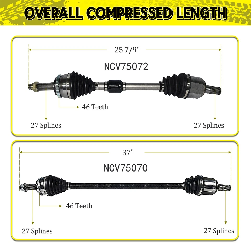 Par delantero eje CV eje junta eje para Kia Forte Koup EX LX 2,0 L transmisión automática 2011-13 Foto 2 de 4