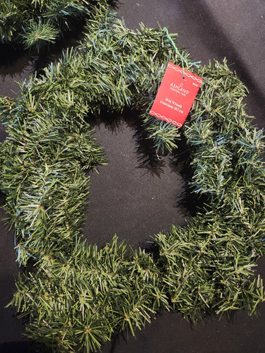 18 Inch Artificial Christmas Wreath for Front Door READY TO DECORATE.