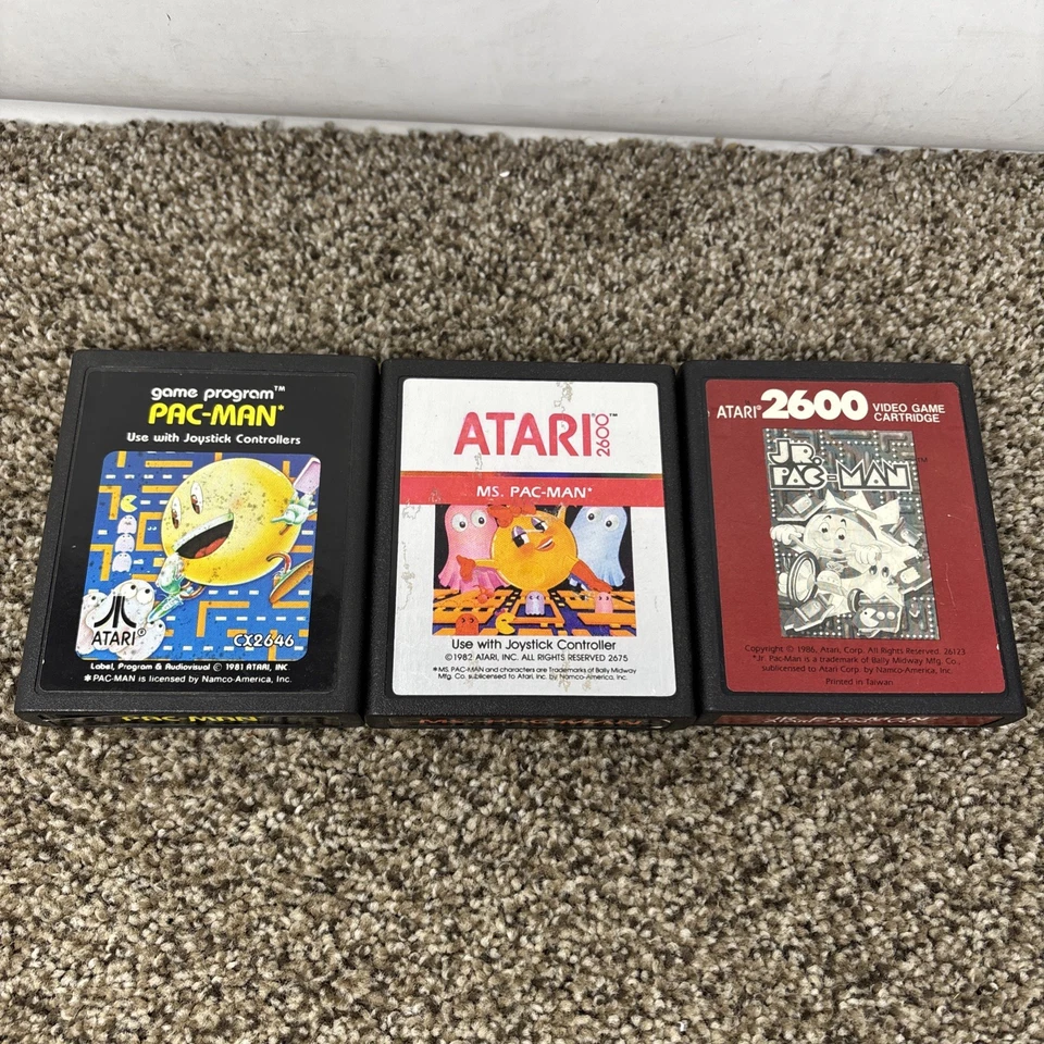 Jr. Pac-Man (Atari 2600, 1988) Authentic Red Label Cartridges With Manuals - Image 2 of 4