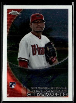 2010 Topps Chrome Rookie Autographs Cesar Valdez RC Auto Arizona Diamondbacks