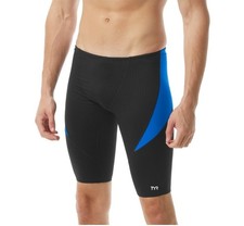 TYR Durafast Elite Men's Blue/black Hexa Curve Splice Swim Jammer SZ 38 New