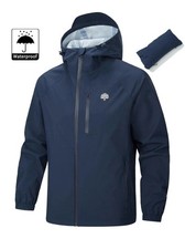 Mens Windbreaker, Water Proof Jacket, Size S, Navy Blue 