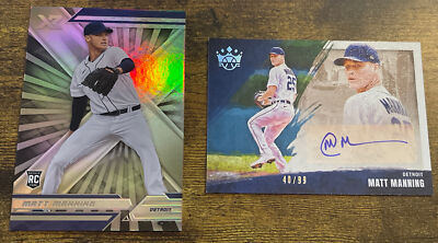 Detroit Tigers MATT MANNING Baseball Card Lot (2) with AUTO!