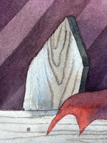 Original Watercolor Painting 2 Bull Terrier Dogs Landscape by Karen Kirk Shields - Picture 9 of 12