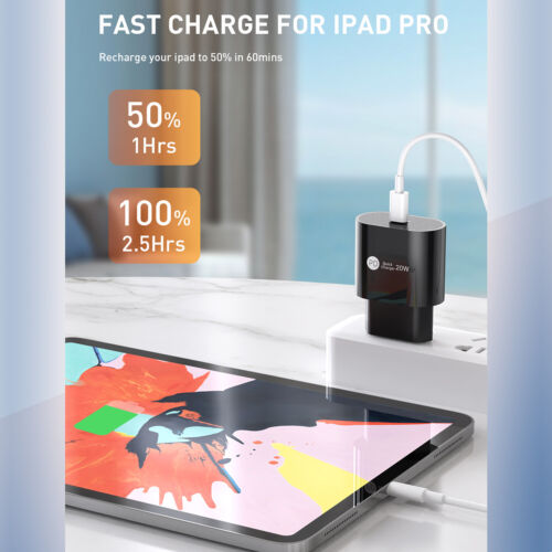 20W Szybka ładowarka USB-C Zasilacz Quick Charge Adapter + kabel ładujący do telefonu komórkowego - Zdjęcie 5 z 9