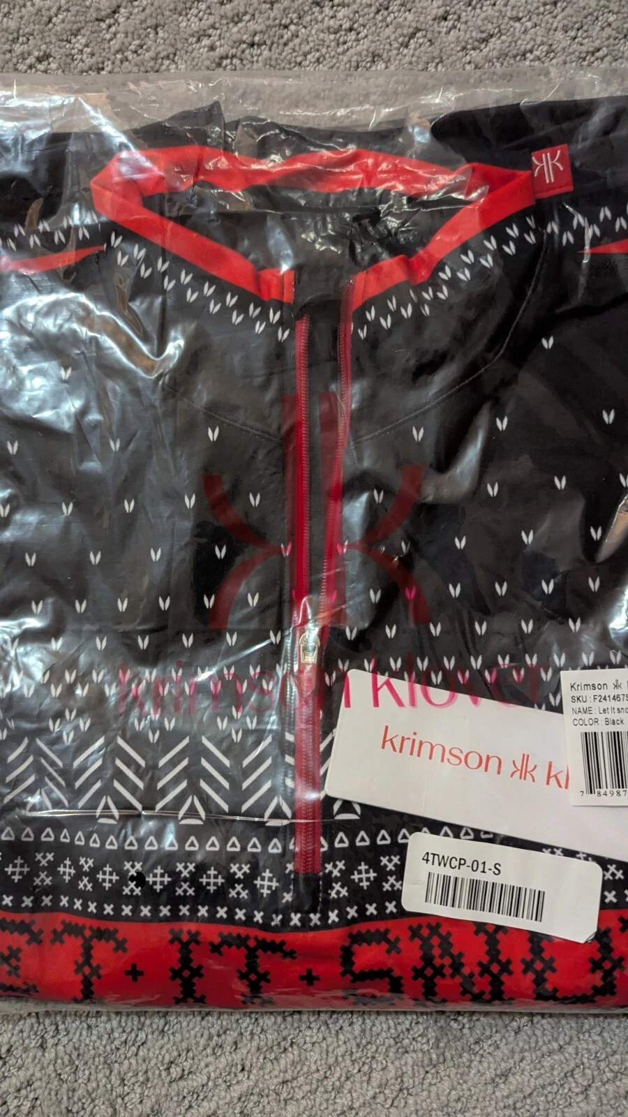 KRIMSON KLOVER Women's SMALL 1/4 zip Base Layer Top LET IT SNOW