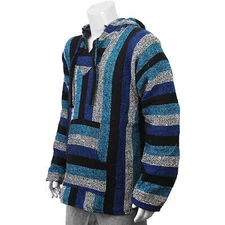 Black Blue Baja Hoodie Mexican Baja Hoodie for Men Women Teens Beach Surf Teal