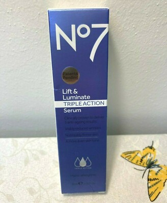 No7 Lift & Luminate TRIPLE ACTION Serum 1oz (30ml) Hypo-allergenic - New No 7