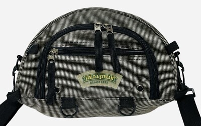 Field & Stream Waist Fanny Pack Sling Bag 10 x6  Black White Zip Pockets