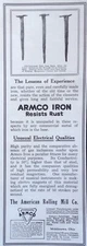 1915 AD(J29)~AMERICAN ROLLING MILL CO. MIDDLETOWN, OHIO. ARMCO IRON NAILS