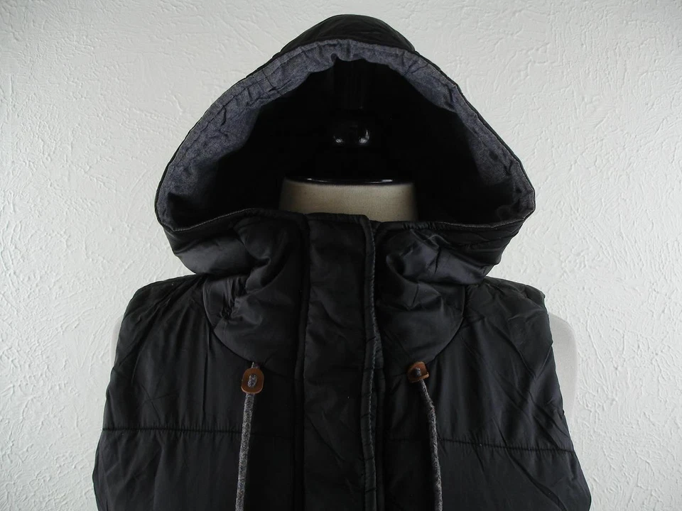 Mujer L Holden Love Pullover Chaleco Chaqueta Negro Puffer Aislado Con Capucha Acolchado Foto 3 de 4