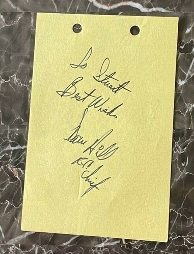 DAVE HILL Signed Autograph Album Page KANSAS CITY CHIEFS 5-3/4" X 3-3/4"