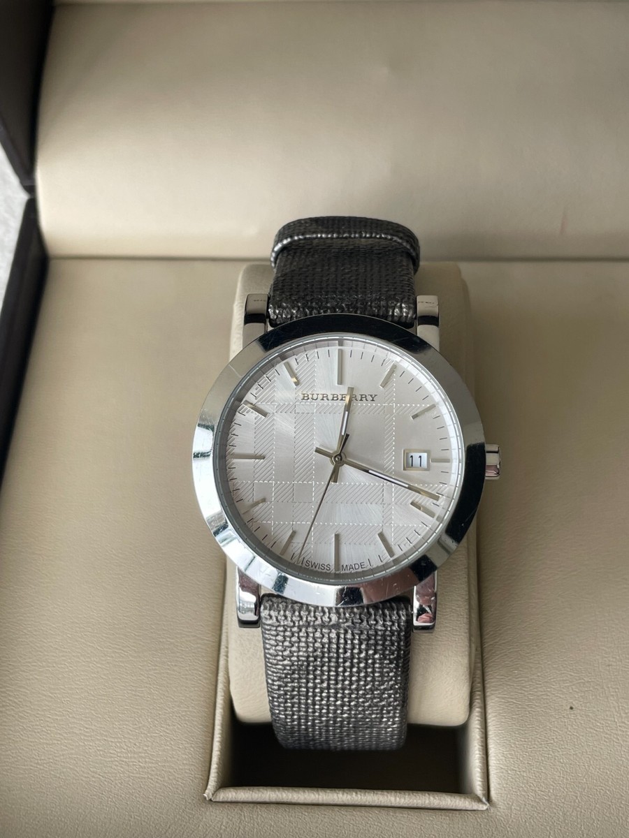BURBERRY CALFSKIN GRAY/SILVER BAND SWISS WATCH BU1869 STAINLESS-STEEL QUARTZ Burberry Women main image 2