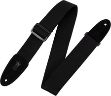 Leathers MC8-BLK 2" Cotton Guitar Strap with Suede Ends and Tri-Glide Adjustment