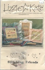 #086 STITCHING FRIENDS by LIZZIE KATE Cross Stitch Chart with charms