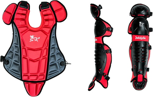 Protège-tibias Catcher Baseball/softball - Adulte 15 Pouces - Rouge